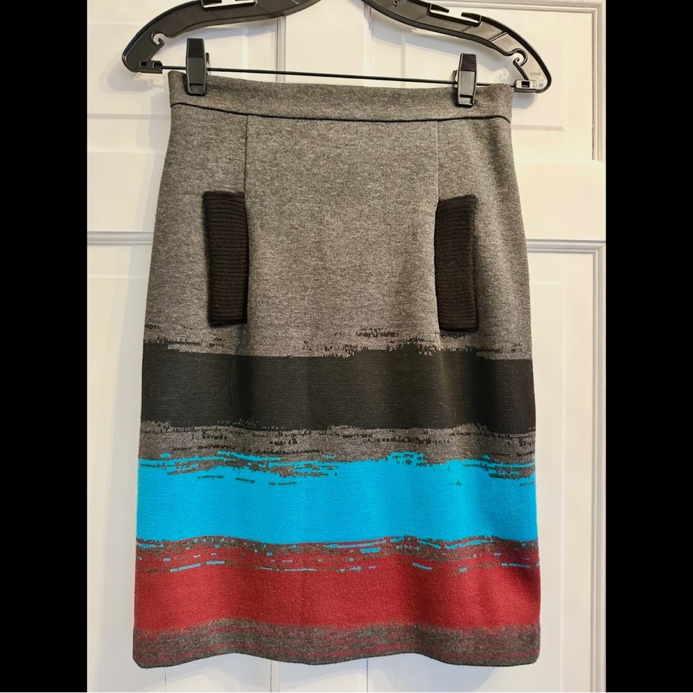 Tracy Reese Gray Multicolor Pencil Skirt